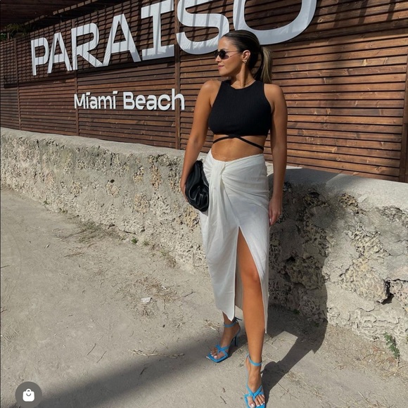 Zara satin effect draped skirt - Picture 7 of 16